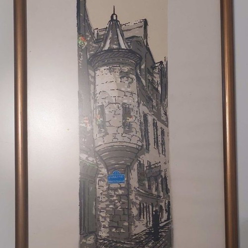 Painting used with slight crack on frame 26x52cm