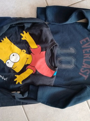 Boys' sweatshirts 7-8 years used, with Bart Simpson and Everlast