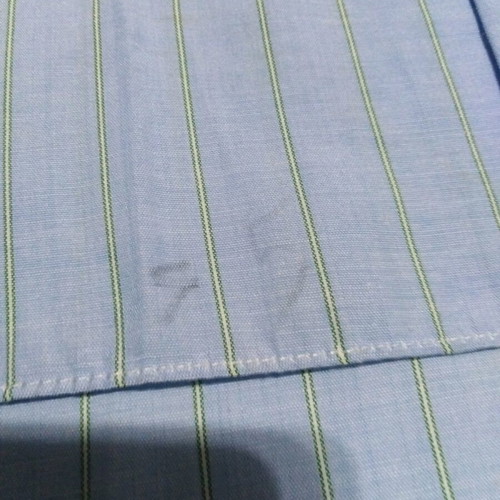 Men's striped shirt like new, blue with yellow stripes