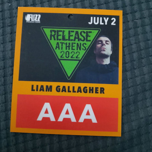 Liam Gallagher Release Athens 2022 card used in good condition