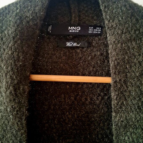 Oversized wool blend cardigan used, dark green