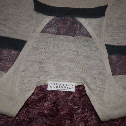 Brunello Cucinelli tank top like new, woman L/XL, gray and beige