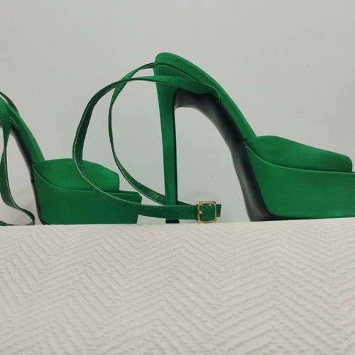 Asos satin platform sandals size 37 like new, green