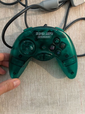 SMT transparent green PlayStation 1 controller used