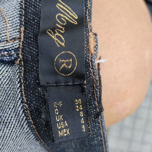 Mango women's jeans dark blue denim slight flare like new, size S