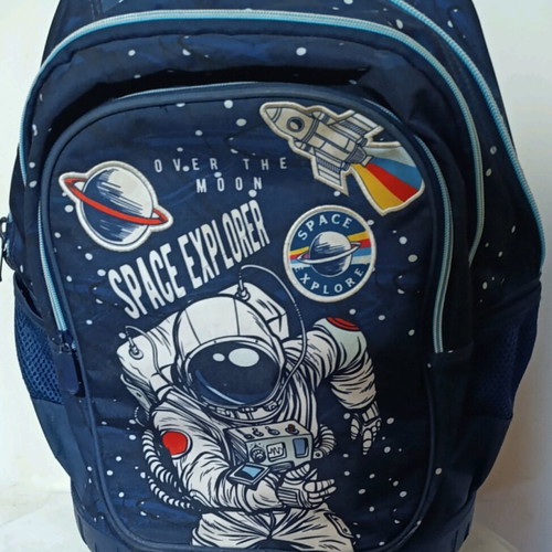 School bag for primary used with space theme and wheels