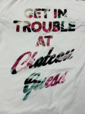 Guess Los Angeles Strapless Tube Top S used, white graphic print
