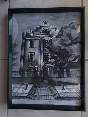 Artwork ink on paper like new, subject Moni Lazariston