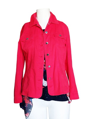 Betty Barclay denim jacket L red like new