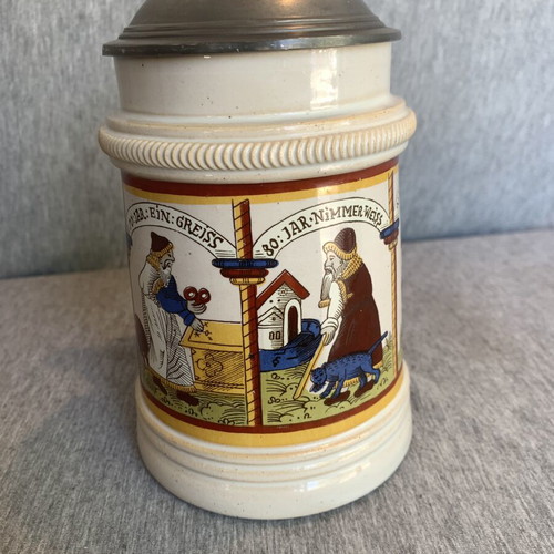 German beer stein with lid used
