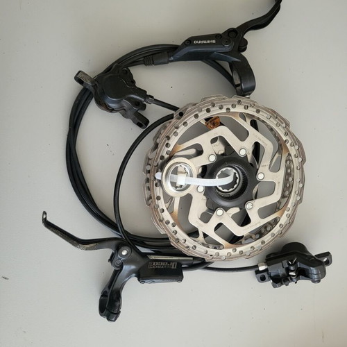 Hydraulic bicycle disc brake sets used, pack of 11 with rotors