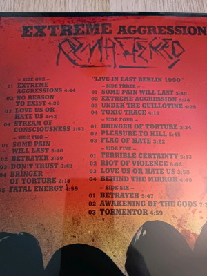 Δίσκος βινυλίου Kreator Extreme Aggression 3 LP καινούργιος, remastered, sealed, gatefold