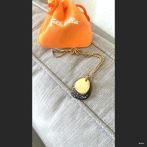 Folli Follie necklace and bracelet set pink gold with crystals like new