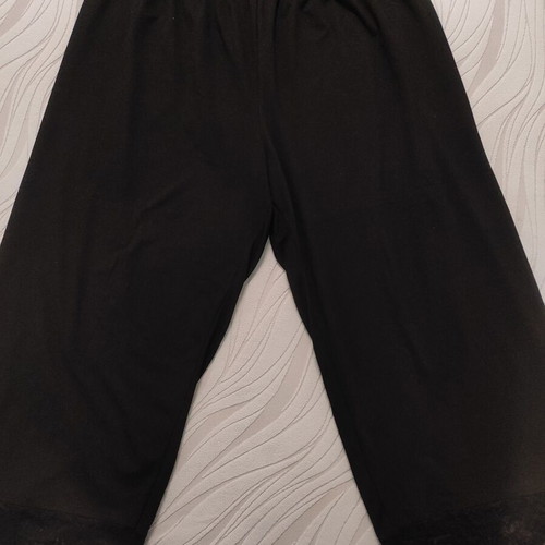 Pants with lace trim 3XL new, very elastic, black