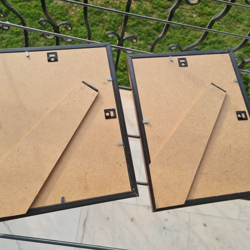 Wooden photo frames with gold details like new, set of 2, 20x27 cm