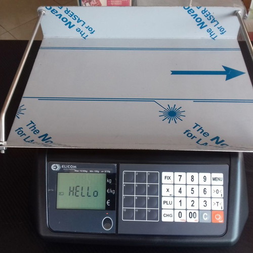 Elicom electronic scale 30Kgr with large tray and railing new