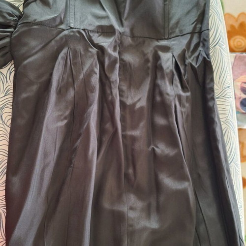 Zara women's black satin strapless blouse used size S