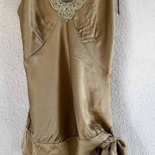 BsB Silk lingerie-style top in gold beige
