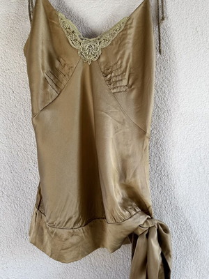 BsB Silk lingerie-style top in gold beige