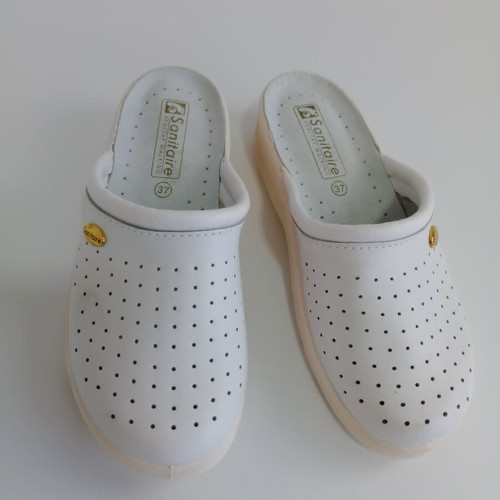 Sanitaire Anatomical White Medical Clogs Size 37 New