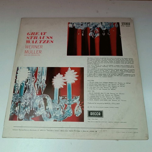 Werner Muller vinyl used, Great Strauss Waltzes