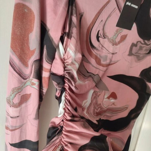 Pink Woman One-Shoulder Marble Top M new with tag