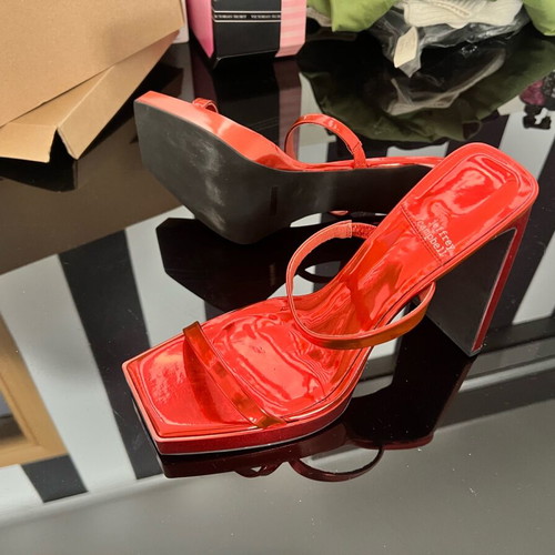 Jeffrey Campbell mules orange vinyl size 41 new