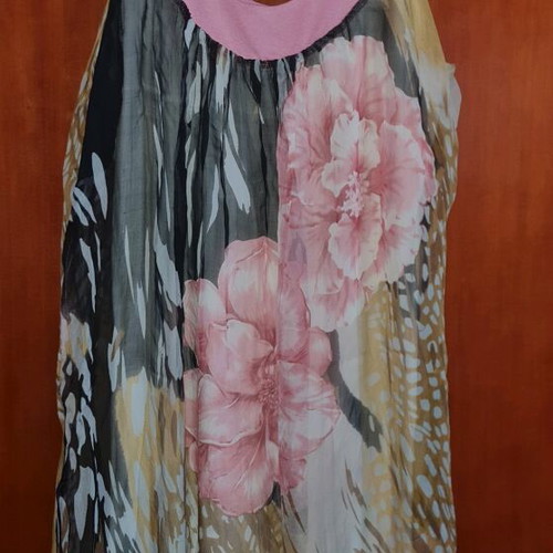 Floral balloon dress used, pink and multicolored