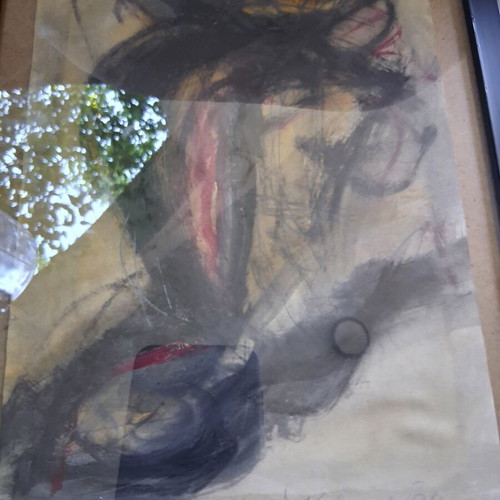 Painting "Γυμνο" framed 20×26cm, like new, signed