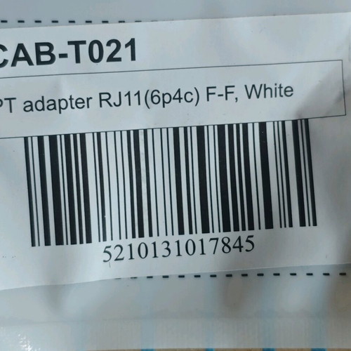 Powertech Telephone Adapter (Moufa) RJ11 CAB-T021 White New