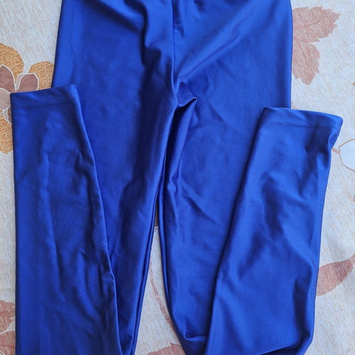 Shiny high-waisted leggings blue, like new, size S
