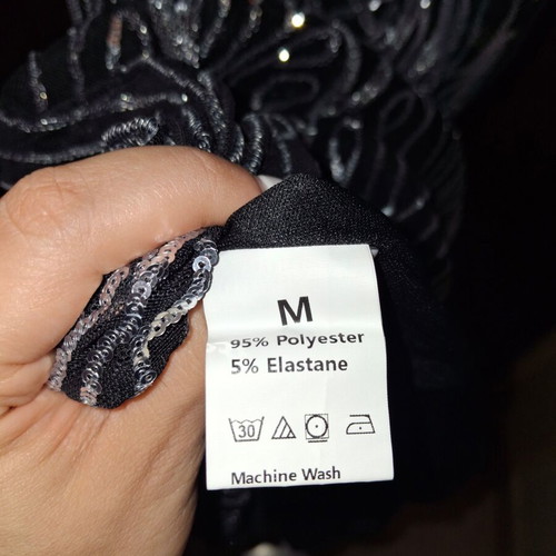 Maxi dress new, size M, black and silver