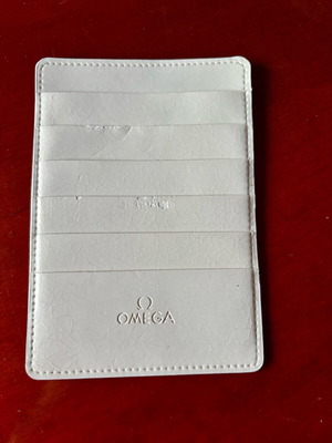 Omega leather card holder white like new