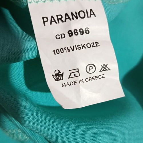 Paranoia shirt S like new, turquoise, airy with double ruffle sleeves