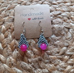 Macrame earrings with pink agate, new