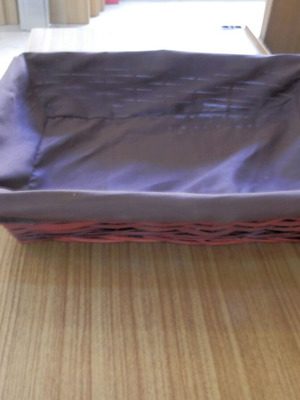 Woven rectangular basket with lining BD-7903 like new