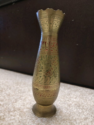 Vintage brass vase used