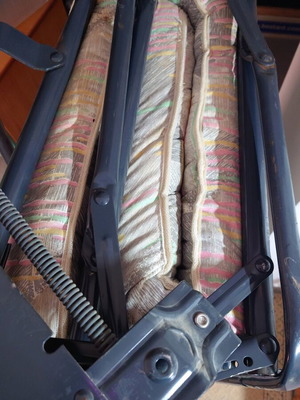 Folding metal bed with mattress used