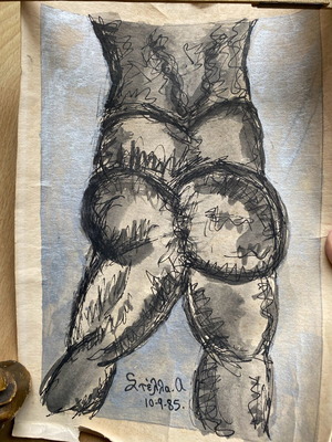 Mixed media painting used