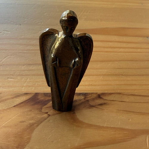 Vintage bronze angel figurine used, German