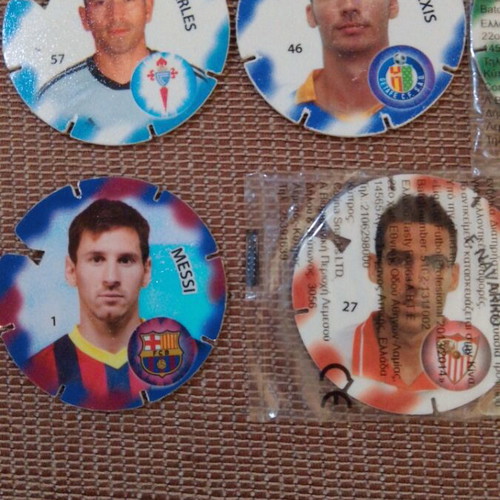 Cheetos La Liga 2013-14 Football Collectible Caps Set of 5 with Messi