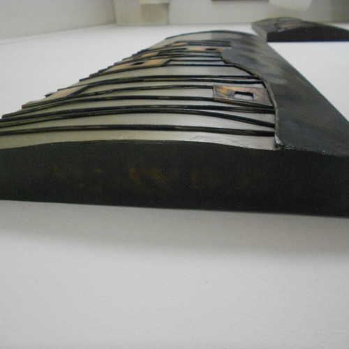 Decorative metal wall panels used, 3D set