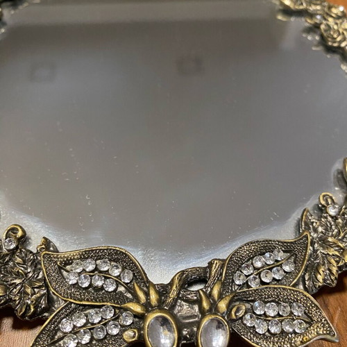 Metal small mirror used