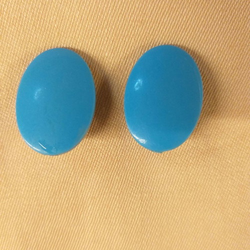 Oval Blue Earrings