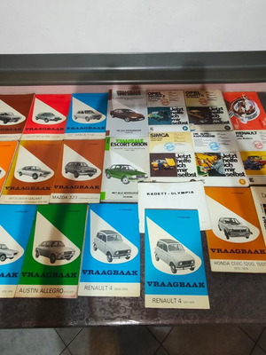 Retro car repair book collection