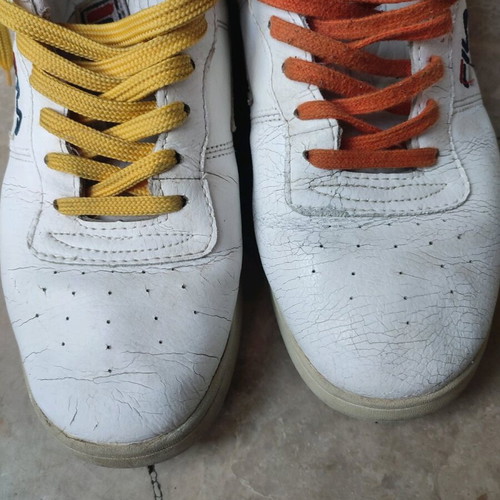 Fila sneakers white used, leather, size 43, vintage look