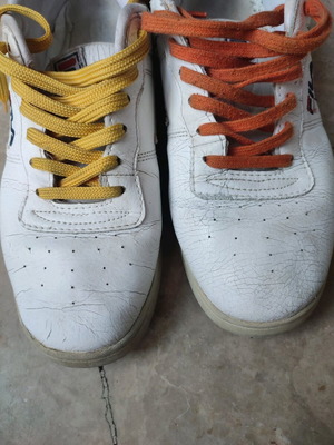 Fila sneakers white used, leather, size 43, vintage look