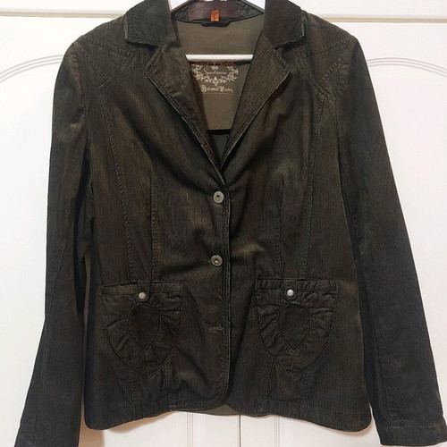 Women's corduroy fabric suit set, like new, dark olive color
