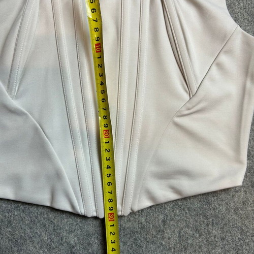 Corset crop top white XL used, bustier with boning and pleats