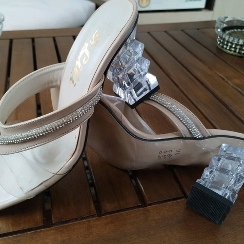 Sandals new with transparent heel size 36